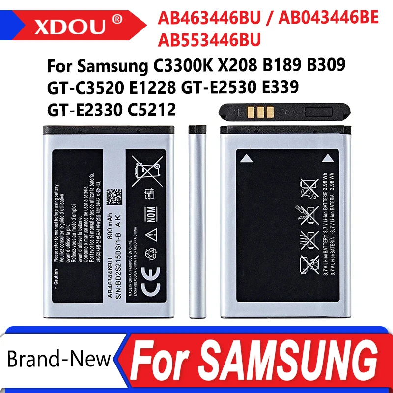 

Brand New AB463446BU AB043446BE AB553446BU Battery For Samsung C3300K X208 B189 B309 GT-C3520 E1228 GT-E2530 E339 GT-E2330 C5212