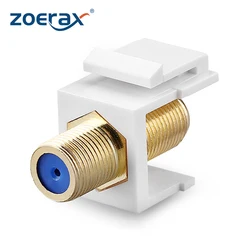 ZoeRax 10-Pack Coaxial Keystone Jack Insert, Gold-Plated RG6 Keystone Jack Insert F-Type Keystone Connectors