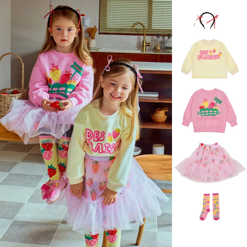 

Girls' Sweatshirt 2025 Fall/Winter New Arrival Printed Fashion Fleece-Lined Warm Girls' Hoodie Short Skirt 100% Cotton Outerwear