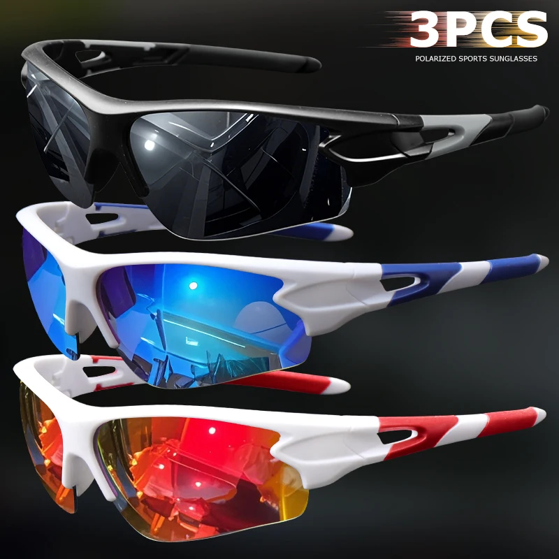 1PC/3PCS Unisex Polarized Sports Glasses - Semi-Rim HD Coated Lenses for Baseball/Running/Cycling/Fishing/Golf/Driving