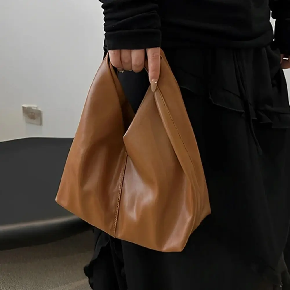 

Stylish Solid Color Armpit Bag Large Capacity Fashion Women's Handbag Multifunction PU Leather Pleated Cloud Bag Travel