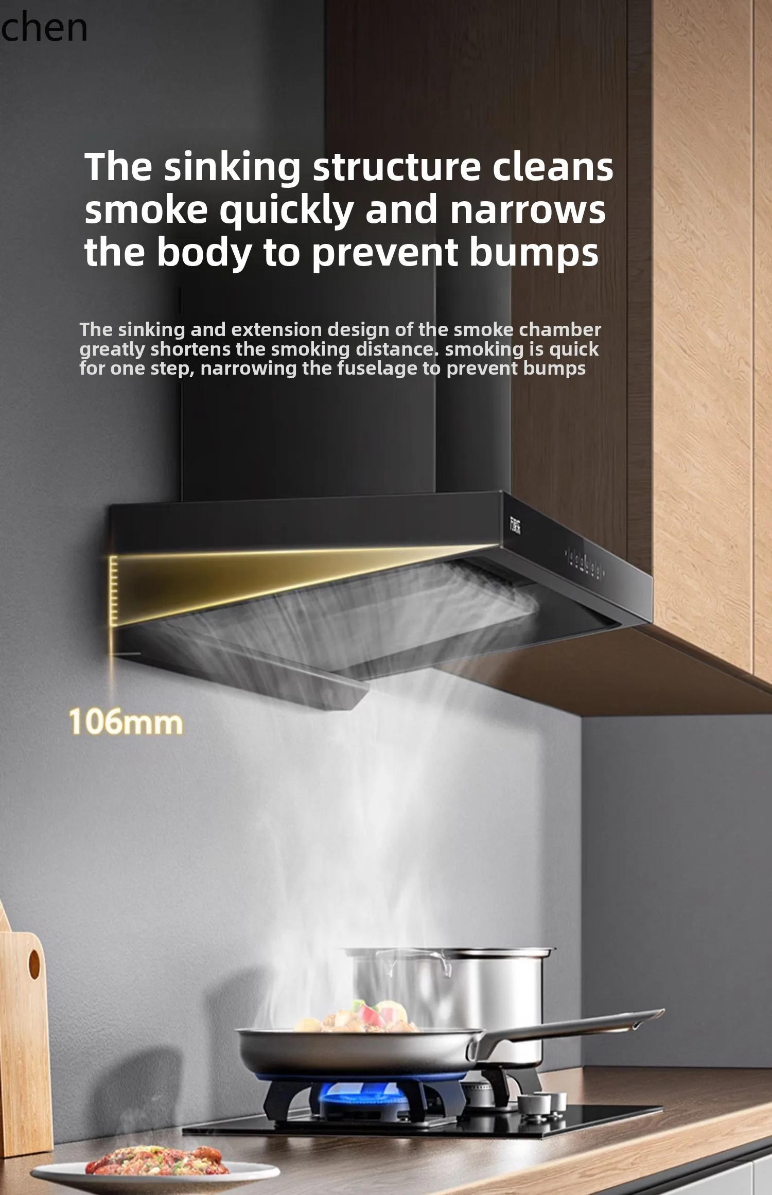 เครื่องดูดควัน ZML ห้องครัวในครัวเรือน เครื่องดูดควันดูดขนาดใหญ่ด้านบน