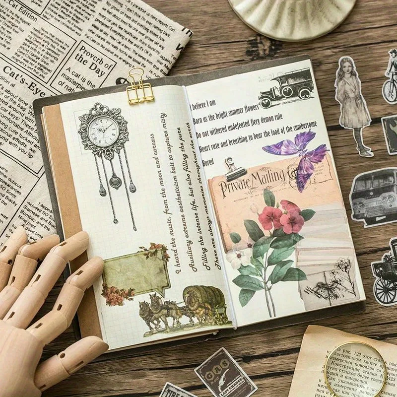 60 Pcs Nature Plant Series Sticker Pack Scrapbooking Handbook DIY Journal Collage Aesthetic Stationery Craft Supplies Scrapbook