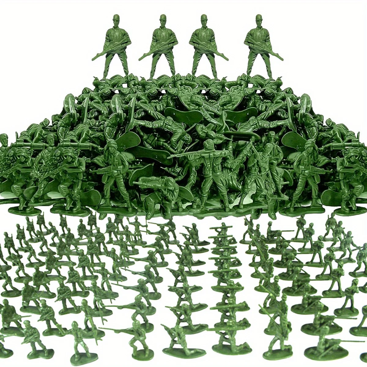 30 Stück Kunststoff Armee Männer Actionfiguren 12 verschiedene Posen Soldat Modell Set 1,97 Zoll Rot Grün Gelb Blau Armee Männer ZSY – Detail 1