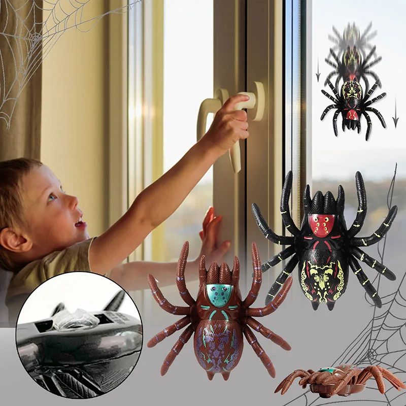 

Novelty Funny Halloween Simulation Climbing Wall Spider Insect Model Creative Weird Prank Toys Realistic Fake Spider Scary Toys