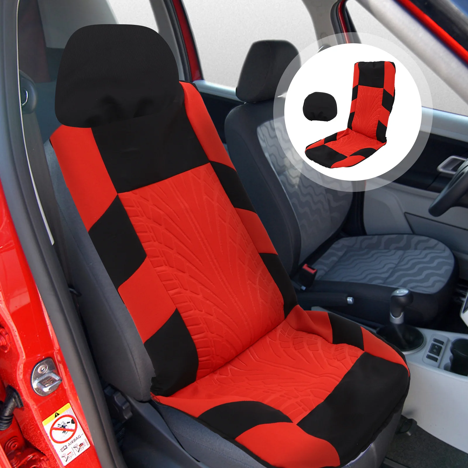 

1 Set Car Seat Covers Striped Pattern Breathable Washable Split Design For Front Rear Seats Universal Fit Suv Truck Van Auto