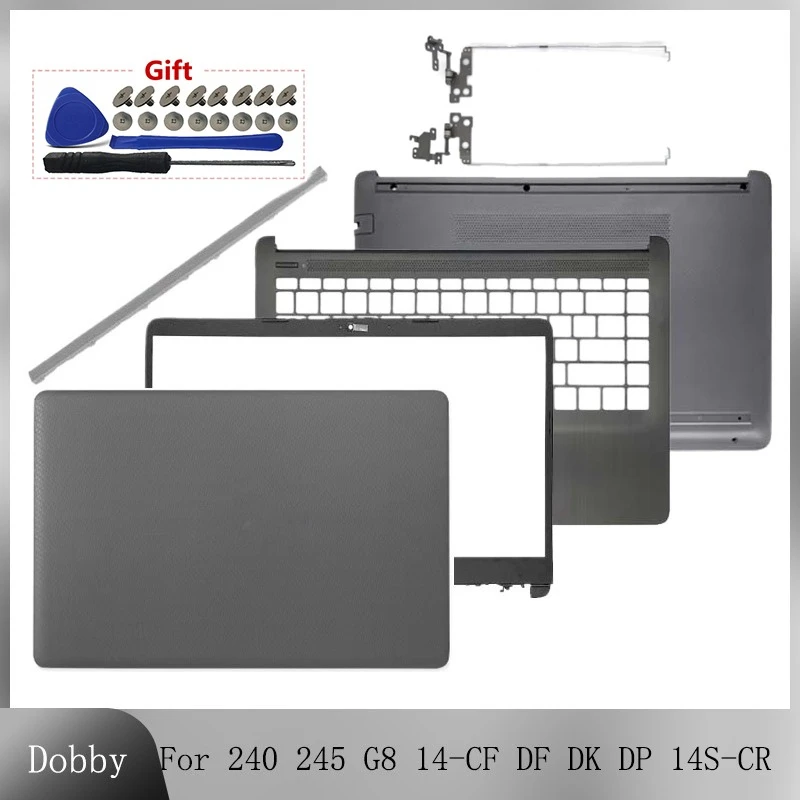 

New Gray Cover For 240 G8 245 G8 14-CF 14-DF 14-DK 14-DP 14S-CR 14S-CF Screen Back Cover Front Bezel Hinges Palmrest Bottom Case