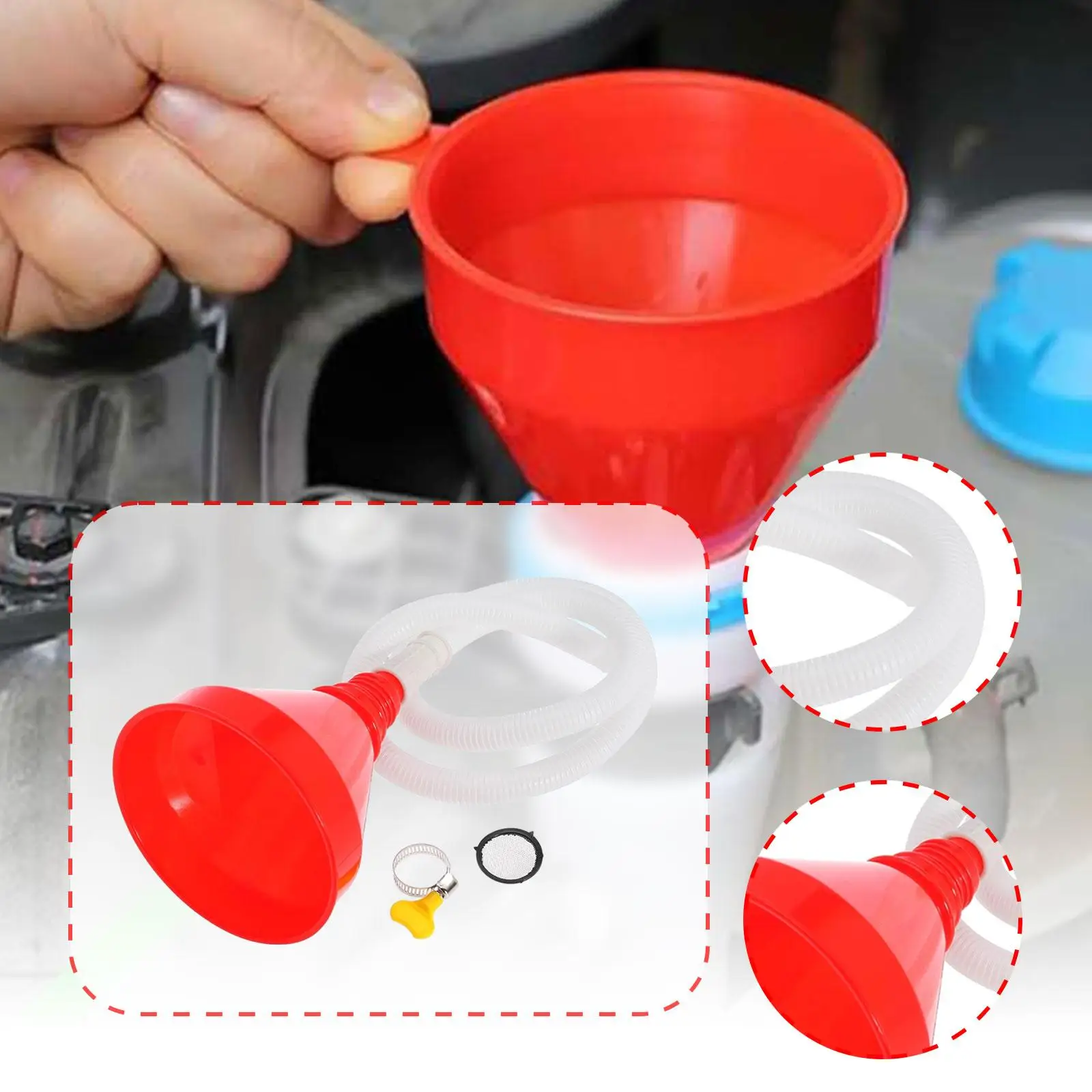 Bendable Automotive Oil Funnel Clear Tube Universal Maintenance Solution for Car and Motorcycle Refueling