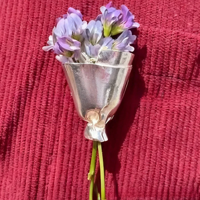 دبابيس باقة يمكن ارتداؤها، بروش مزهرية زهرة فنية، مشبك حامل باقة ذاتية الصنع، دبوس طية صدر السترة على شكل زهور للنساء والرجال هدايا مجوهرات السنة الجديدة