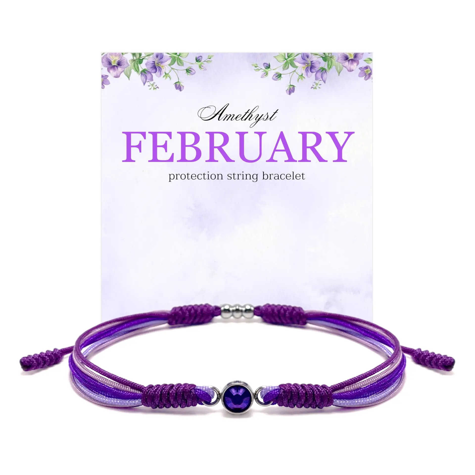 WG 1pc  Fashion Luck Protection Birth Month Stone Tibetan Bracelet  Surfer String Wrap Bracelet Inspirational Gift