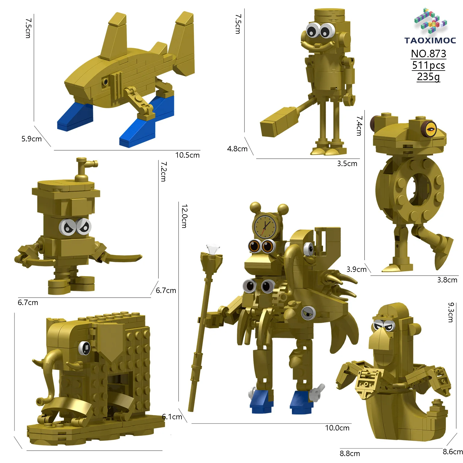 

Gold Edition Mini Set AI The Book of Mountains and Seas Abstract MOC Building Blocks Monster Bricks Toys Compatible With LEGO