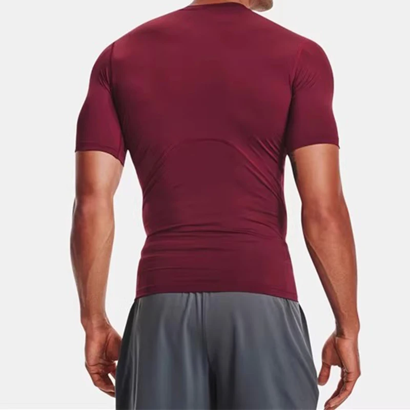 Men's Running T Shirt Summer Short Sleeve Male Sport Tops Tee Workout T-shirt Skinny Tights Gym Fitness Compression Shirts Men image 3