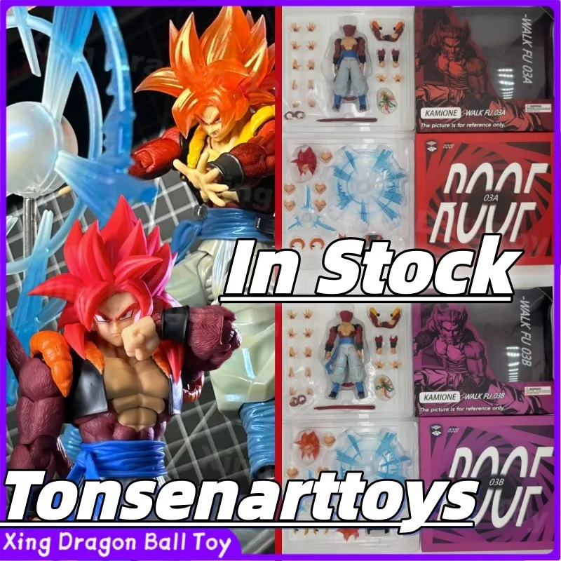In Stock! Tonsen Arttoys & Kamione Studio Gogeta Series Dragon Ball SHF 03A/03B SSJ4 Gogeta 1/12 Scale Action Figure Collectible