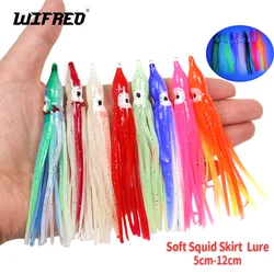 Wifreo Rubber Inktvis Rok Vissen Zeevissen Zacht Kunstaas Octopus Zacht Vissen Lokken UV & Lichtgevende Tonijn Zeilvis Aas 5cm 9cm 12cm