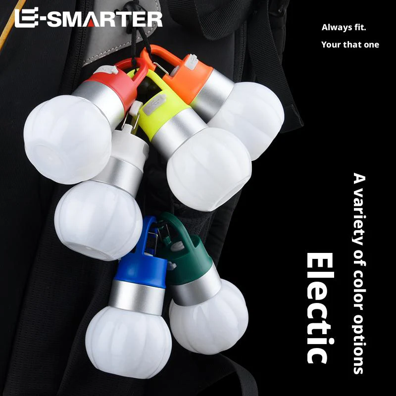 Multi-Functional Outdoor Camping Atmosphere Light Portable Flashlight with Hook Detachable Bottle Cap Light Emergency Lantern