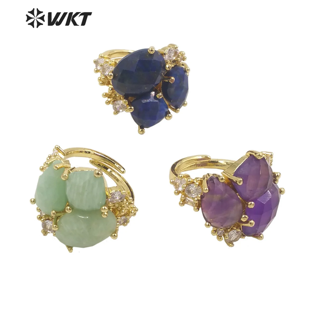 WT-R450 WKT 2025 Luxury Style Natural Beautiful Gemstone For Women Wedding Party Zircon Accessory Ring Trend Jewelry Gift