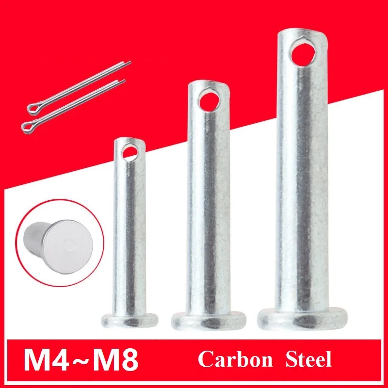 

Carbon Steel Galvanizing With Hole Pin Shaft Set M4 M5 M6 M8 Flat Head Cylindrical Pin Positioning Pins