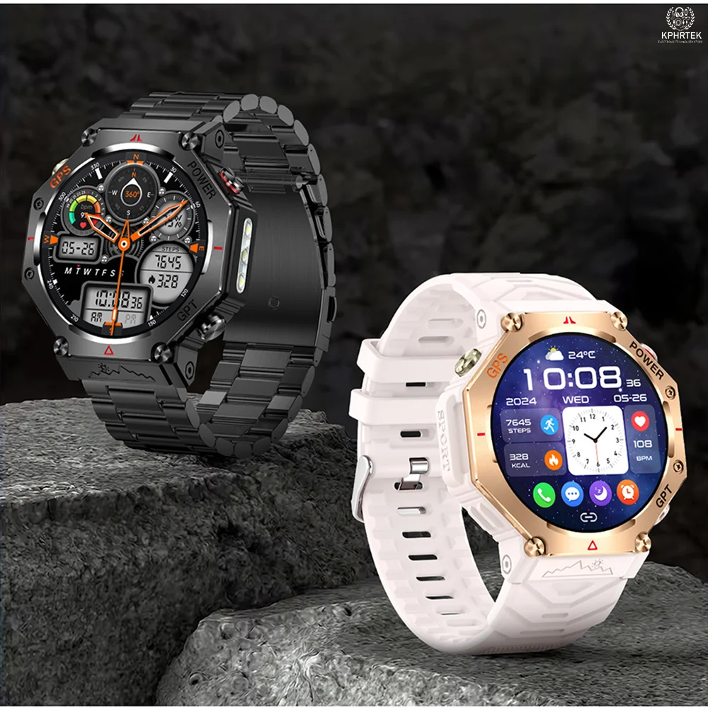 Kc91 Smart Watch New Gps Movement Track Ai Voice Multi-Function Outdoor Flashlight Bracelet
