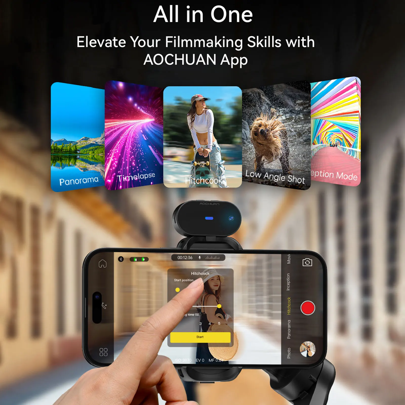 AOCHUAN Smart XPro Ai Smartphone 3 Axis Gimbal Stabilizer For iphone and Android phone video shooting Stabilizer face tracking