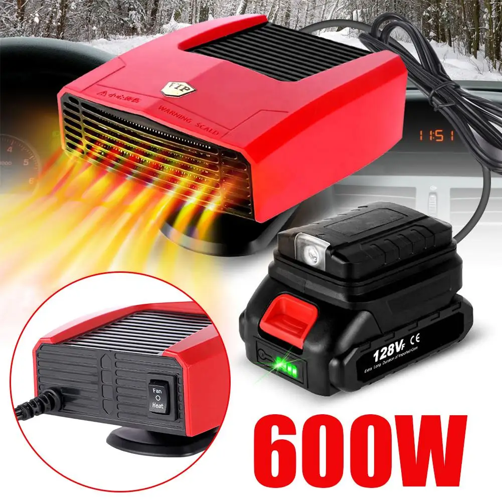 4 In 1 600W Car Heater Electric Cooling Heating Fan Electric Windshield Defogging Demister Defroster For Makita 18v Battery U1U9