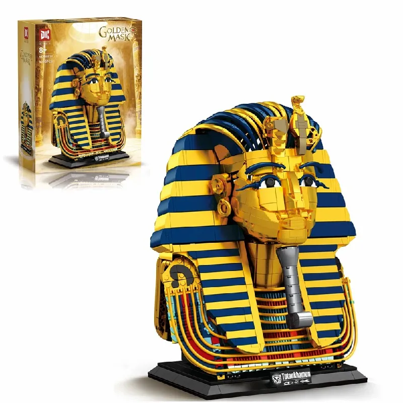 Egyptian Golden Mask Building Blocks Retro Assembly Model Bricks Kit Desktop Ornament Creative Toy Adult Gifts 1603PCS view 6