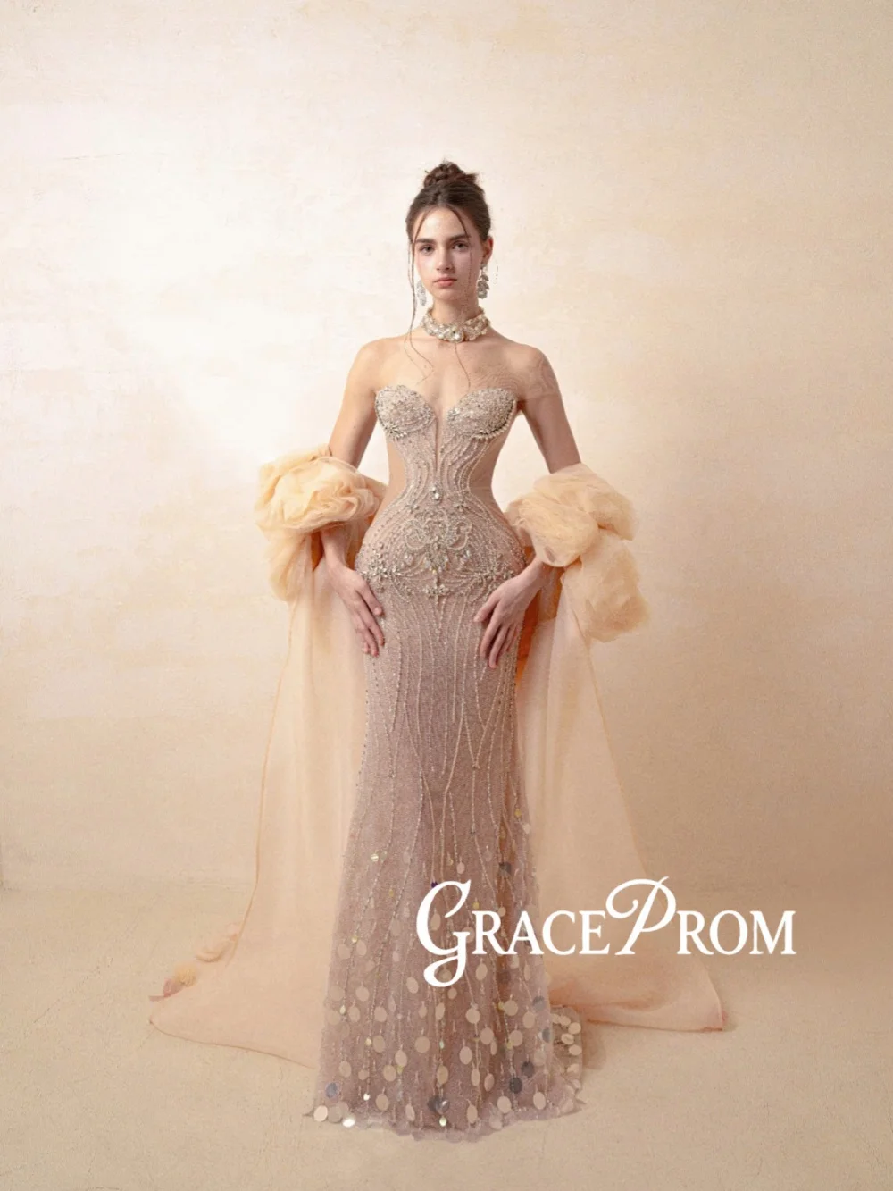 

Роскошное вечернее платье-русалка с 3D цветочным декором и бисером, длинное свадебное/праздничное платье, новинка 2026 года, индивидуальный пошив, гламурное банкетное платье