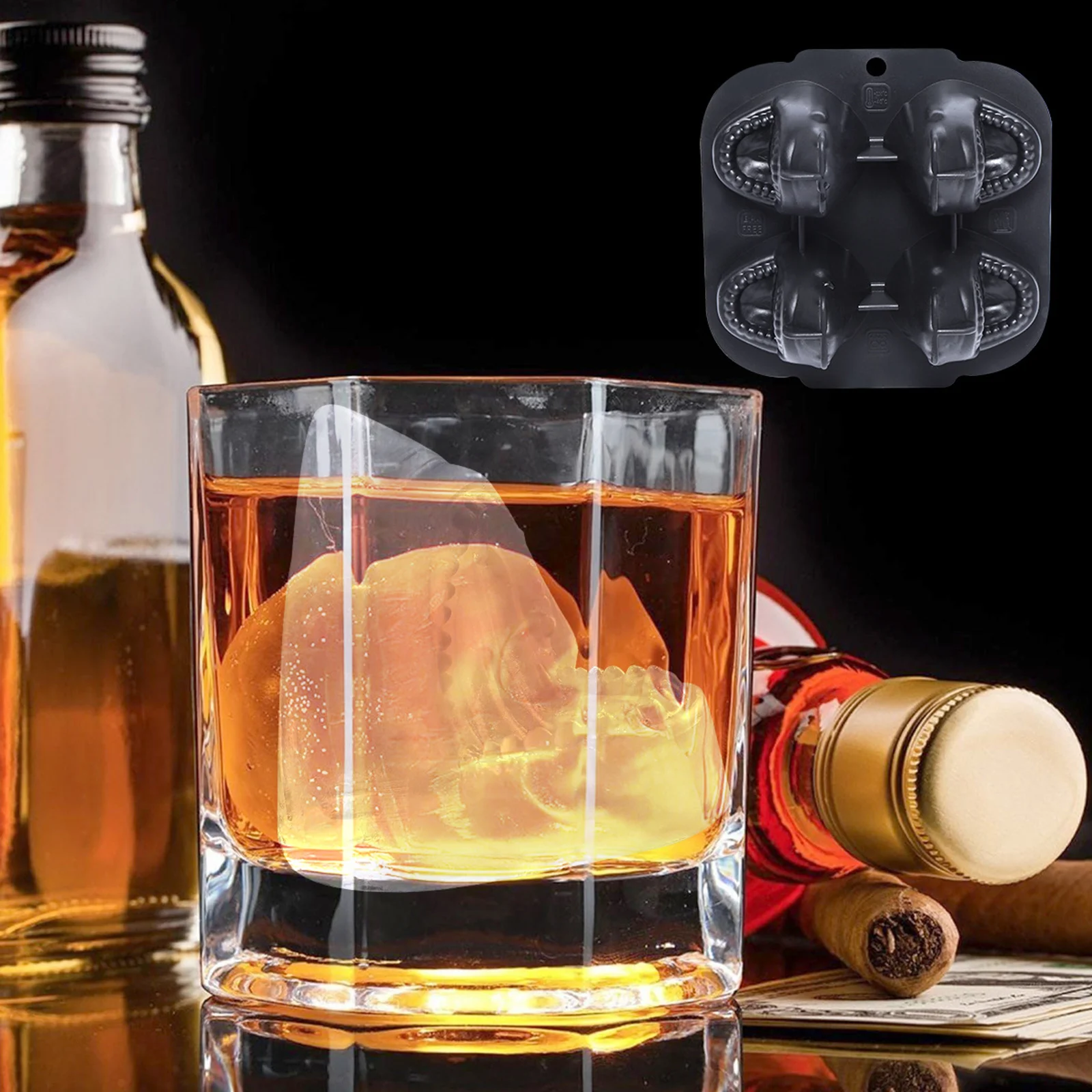 

4 Grid Shark Silicone Ice Mold Large Ice Cube Molds Makes Ice Shark DIY Ice Maker Ice Cube Tray Household Ice Lattice Whiskey