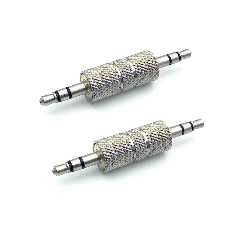 

2pcs 3.5mm Stereo Male to 3.5mm Male Headphone Audio Adapter Jack Coupler Connector