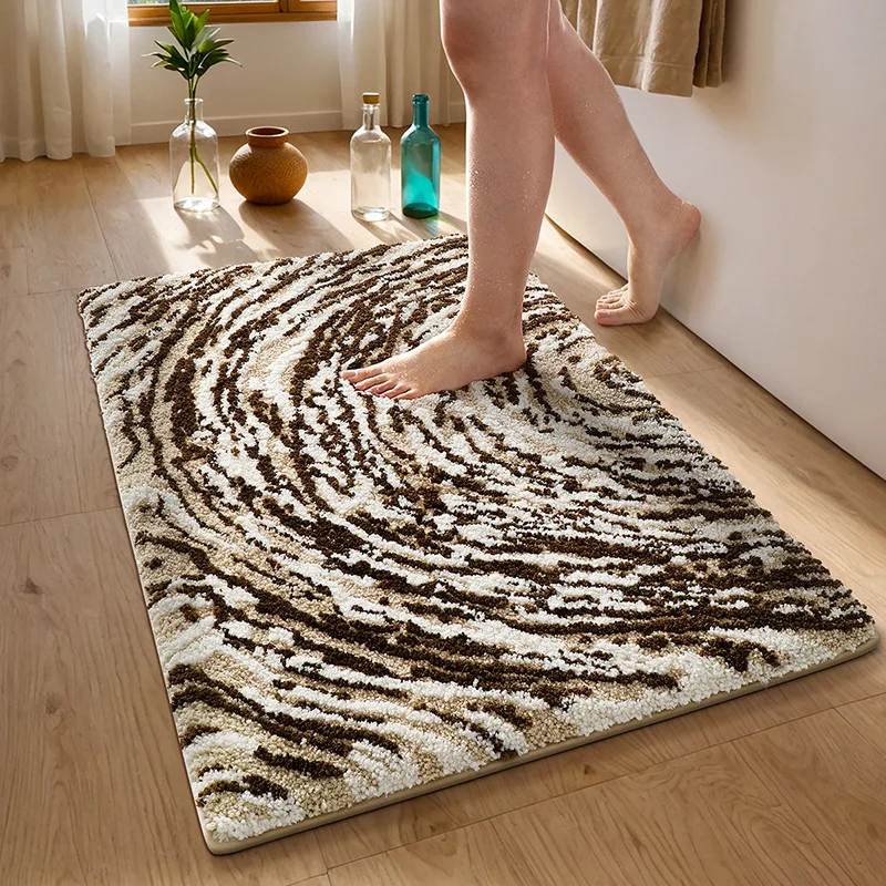 

New Bathroom High-end Feel Strong Water Absorption Household Non-slip Flocked Carpet Rugs Foot Mat Tapis De Bain Alfombra Cocina