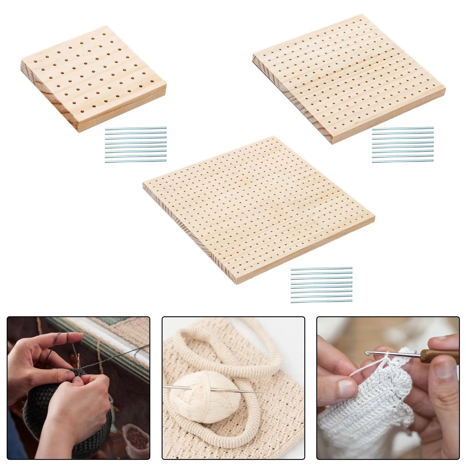 Crochet Blocking Boards Gifts Crochet Supplies Pegboard for Crochet Blocking with Pegs for Granny Squares Crocheting Needlework