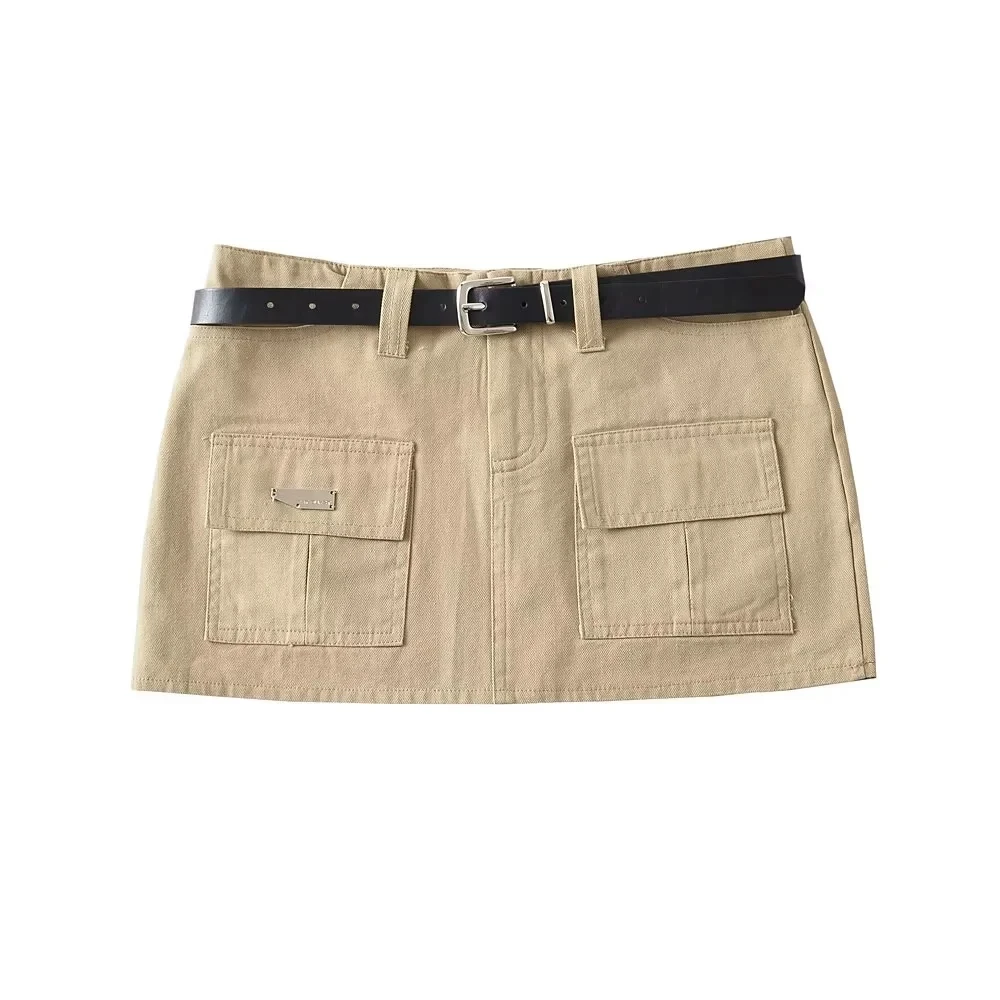 

Low Waist Se Pants Retro Workwear ket Ultra ort One Step Skirt Hot Girl Belted A-Line Skirt Street Sle Summer...