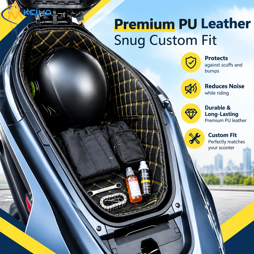 PU Leather Seat Bucket Mat For Honda PCX125/150/160 ADV150, Motorcycle Underseat Storage Liner, Waterproof Anti-scratch Pad