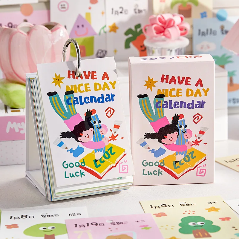 2027 Creative Doodle Desk Calendar - Fun Illustration Calendar, 365-Day Mood Tracker & Desk Decor, 2027 Fun Doodle Mood Calendar