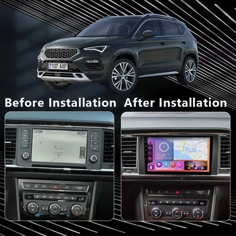 QSZN For SEAT Ateca Cupra 2016 - 2023 Car Radio 2K QLED AI Voice 4G CarPlay Android 13 Auto GPS Multimedia Video Player No 2 Din