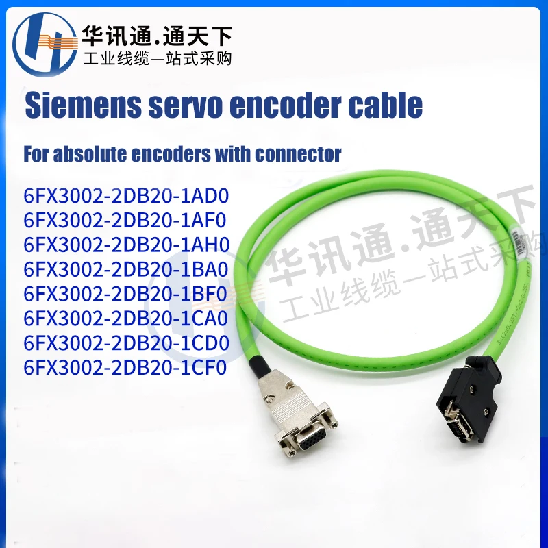 Para Siemens V90 Servo Cable codificador absoluto de un solo giro de 21 bits 6FX3002-2DB20-1AF0 para uso de automatización industrial