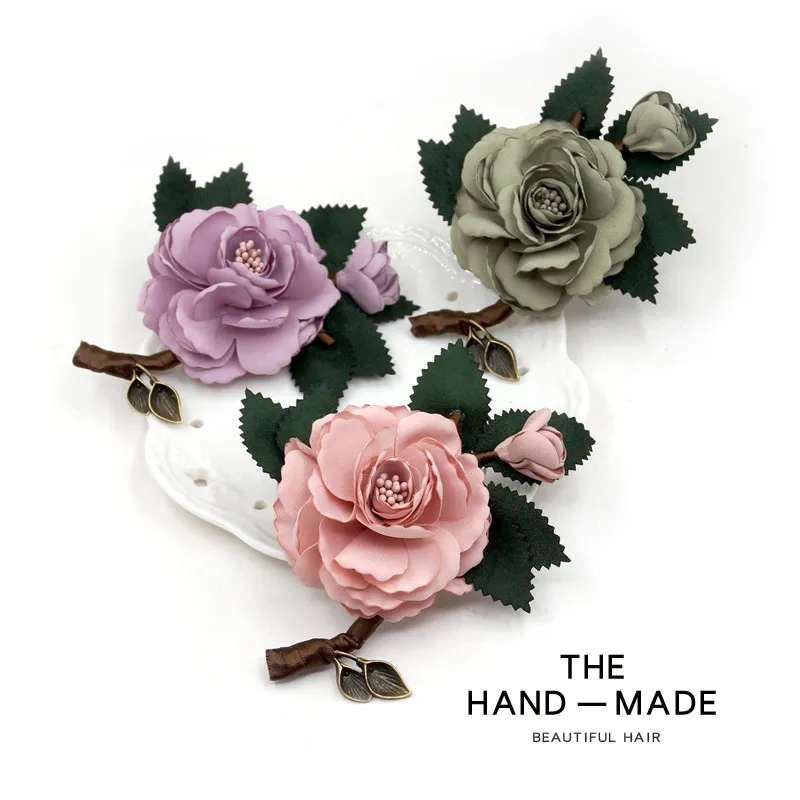 Chinese Style Handmade Fabric Camellia Flower Brooch Lucky Auspicious Elegant Corsage Pin For Shirts Dresses Coats Color Options