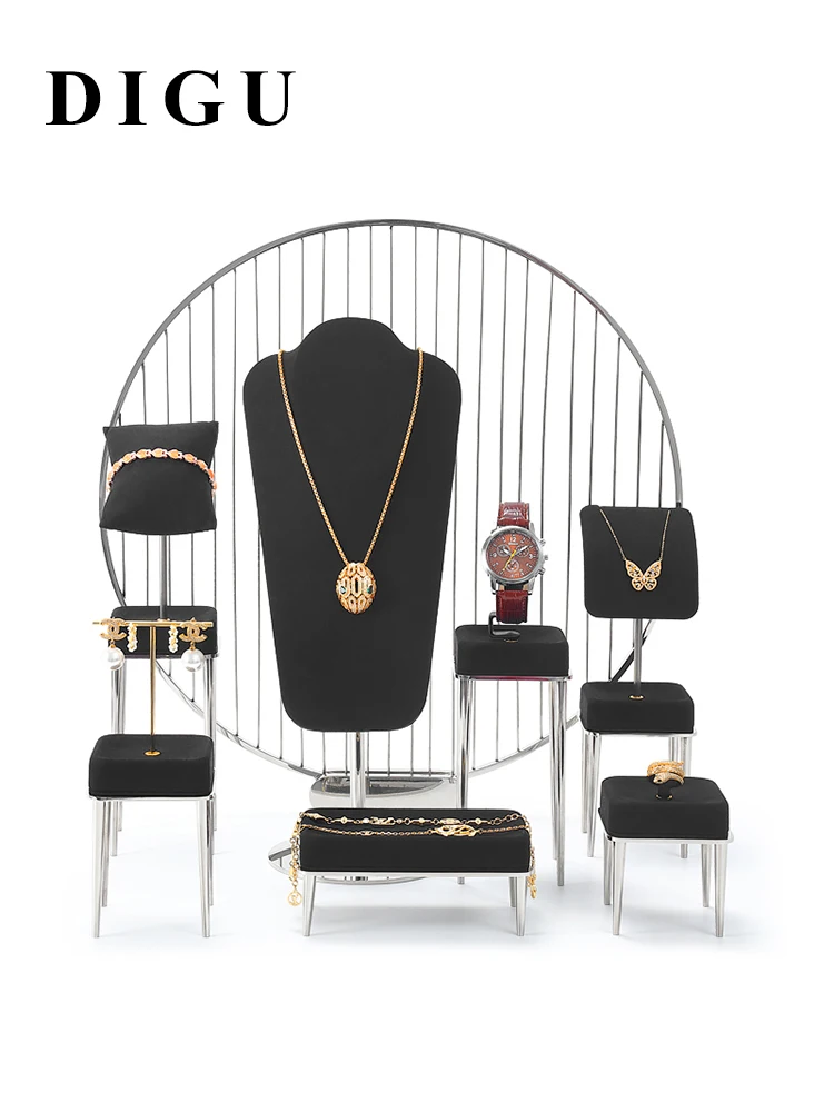 High end counter window jewelry display props, rings, bracelets, earrings display rack, portrait neck necklace rack