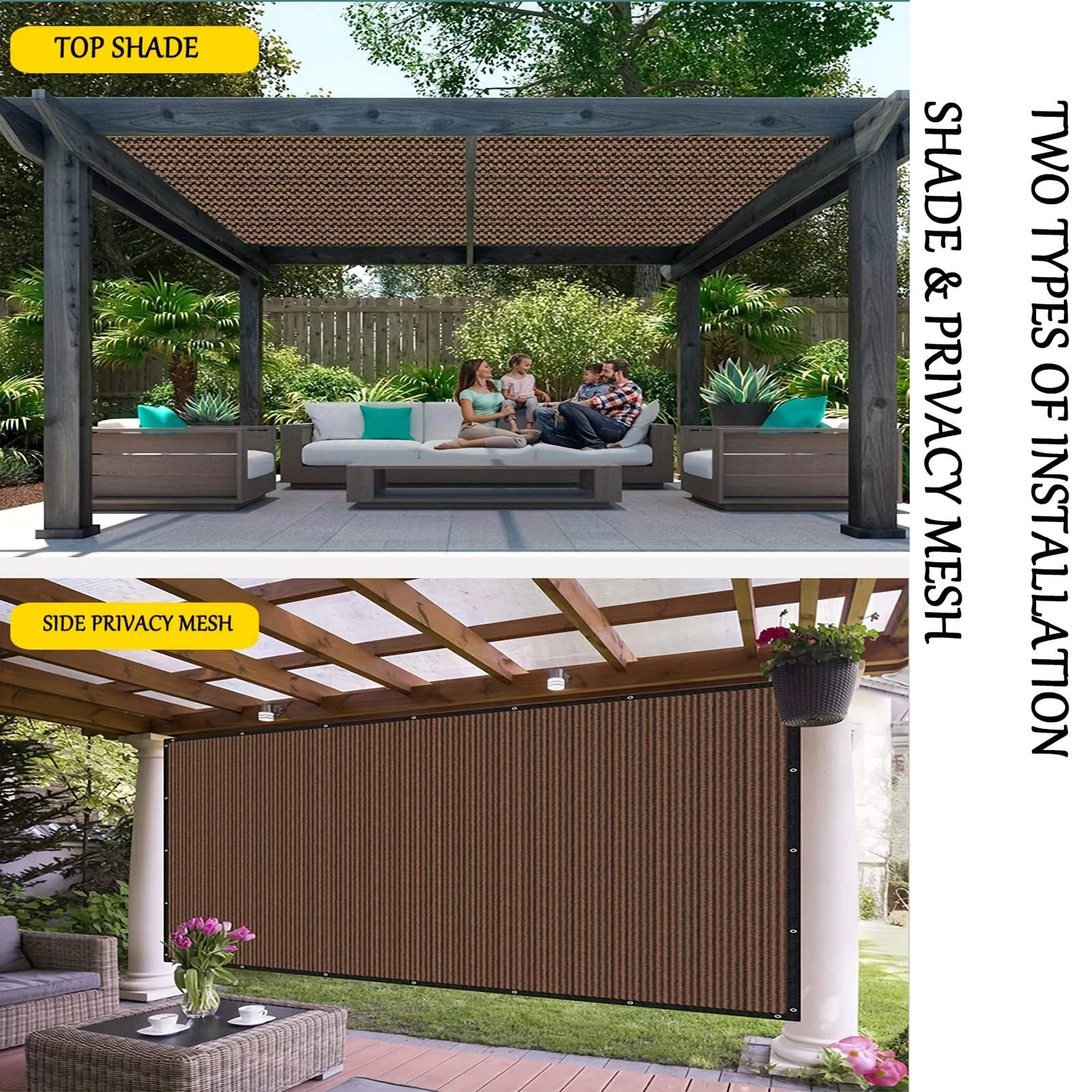 Outdoor Sun Shade Sail Blocking Heavy Duty Fabric for Patio,Outdoor Sun Shade Cloth,for Outdoor Patio Garden Backyard Pergola