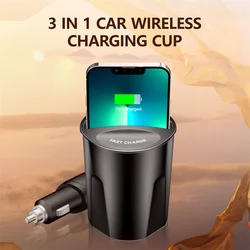 X9 3 IN 1 Car Wireless Charger Cup Fast Charging USB Type-C for IPhone Charge Holder Apple XS MAX/XR/X/8 for Samsung Huawei