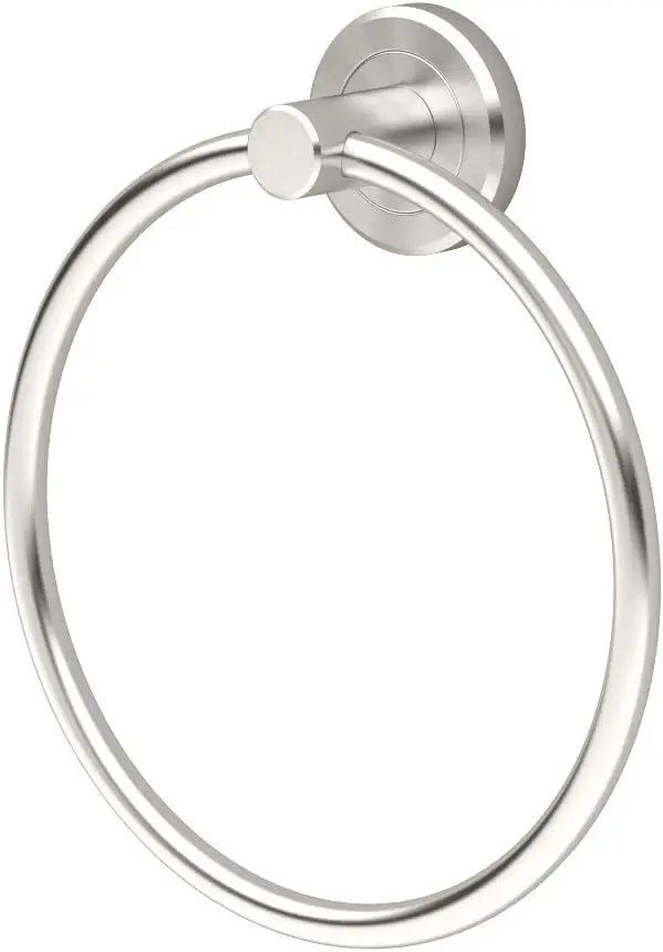 

Modern Hand Towel Holder for Bathroom | Heavy Duty Metal, Satin Nickel Finish, Easy Install