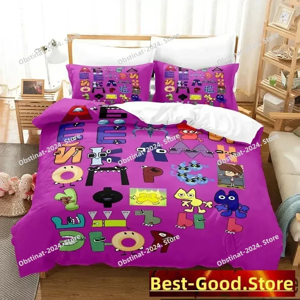 

3D Print Cartoon Alphabet Lore A-Z Bedding Set Boys Girls Twin Queen King Size Duvet Cover Pillowcase Bed boys Adult