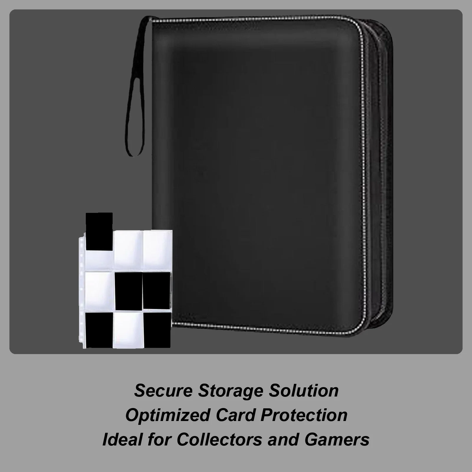 

Card Binder Trading Card Storage Binder with 50 Removable Sleeves Zipper Collectible Photocard Holder Organizer for Football