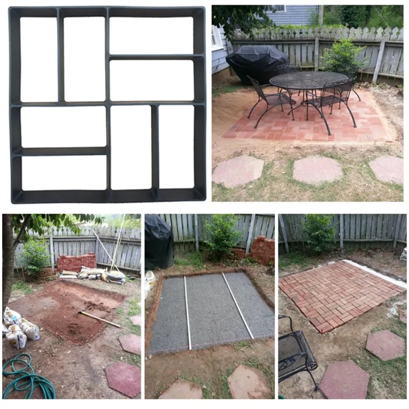 Practical DIY Paving Cement Brick Stone Road Concrete Path Maker Mold Garden Floor Walk Pavement Mold Supplies