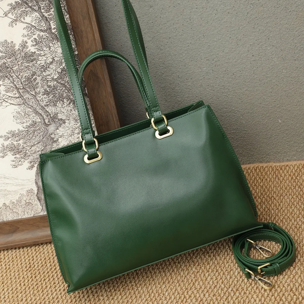2026 New Oilwax Cow Leather Handbag Young Girls Genuine Leather Top-Handle Bags Fashion Ladies Shoulder or Crossbody Bags