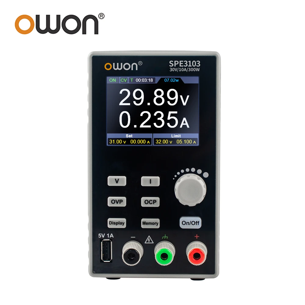 OWON SPE3103 30V 10A DC Regulated Power Supply Stabilized Constant Voltage Current Output Low Ripple USB Switching Power Supply