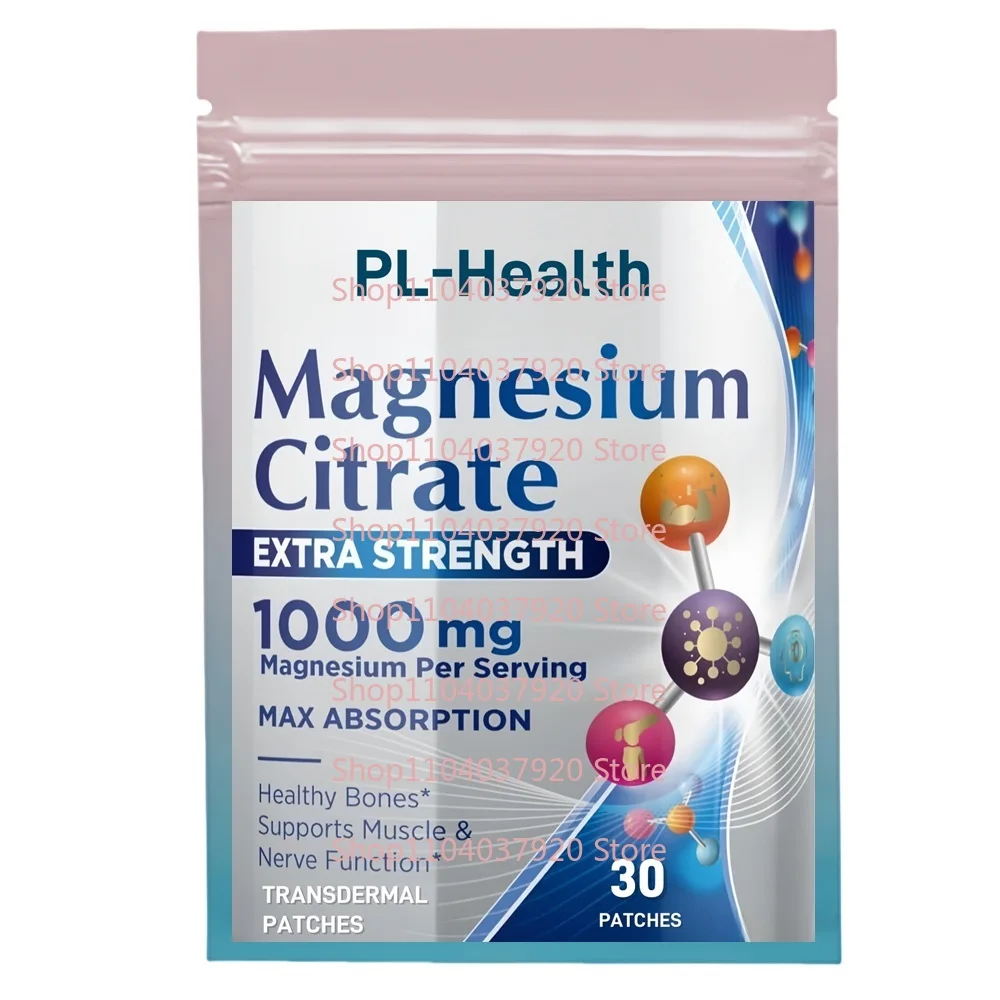 

30 Patches Magnesium Complex Transdermal Patches Citrate & Oxide for Heart, Muscle, Nerve, Bone Health & Stress Relief
