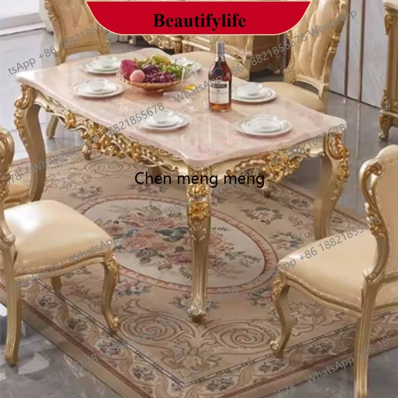 CC178 Unique Luxury Gold Dining Table 6 Person Modern Wooden Restaurant Dining Table Living Room Kitchen Mesas De Comedor