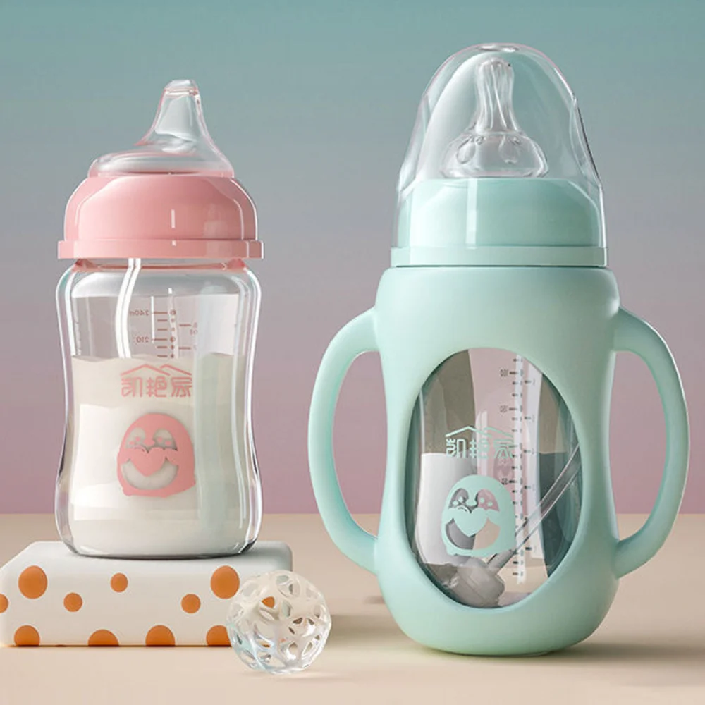 Travel-Friendly Glass Bottle Set - Leakproof On-the-Go Feeding Kit, Family Outing Solution