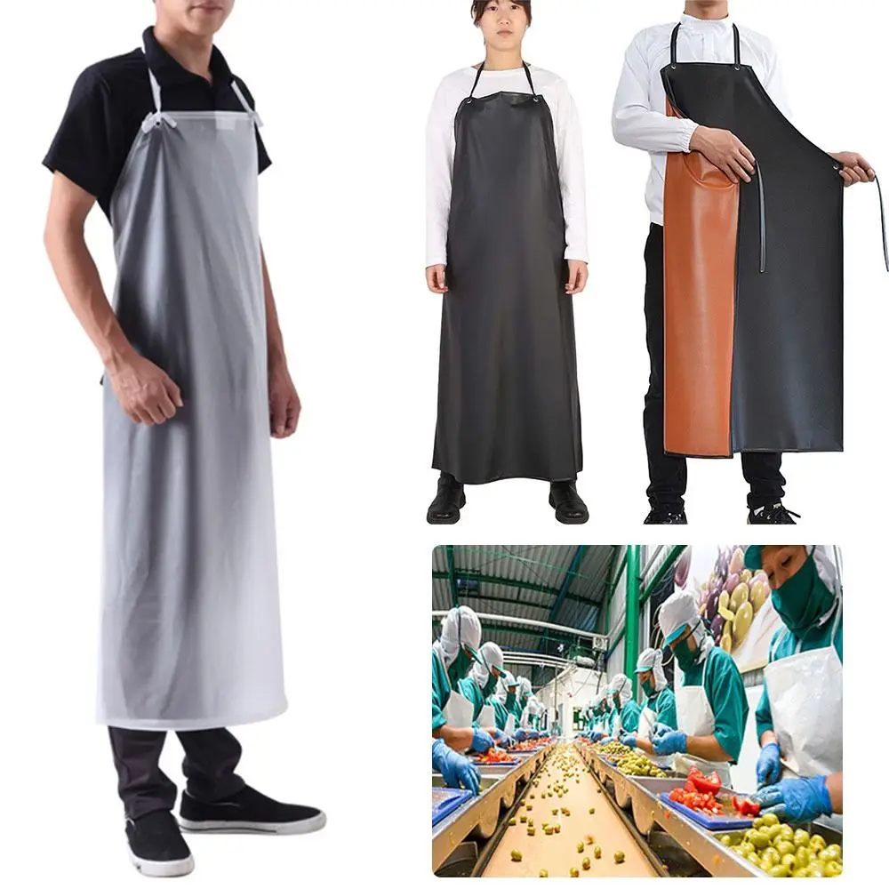 Soft PVC Thickened Apron Wear-resistant Waterproof Cooking Chef Apron Household Cleaning Oil-proof Work Cover Farmers Market