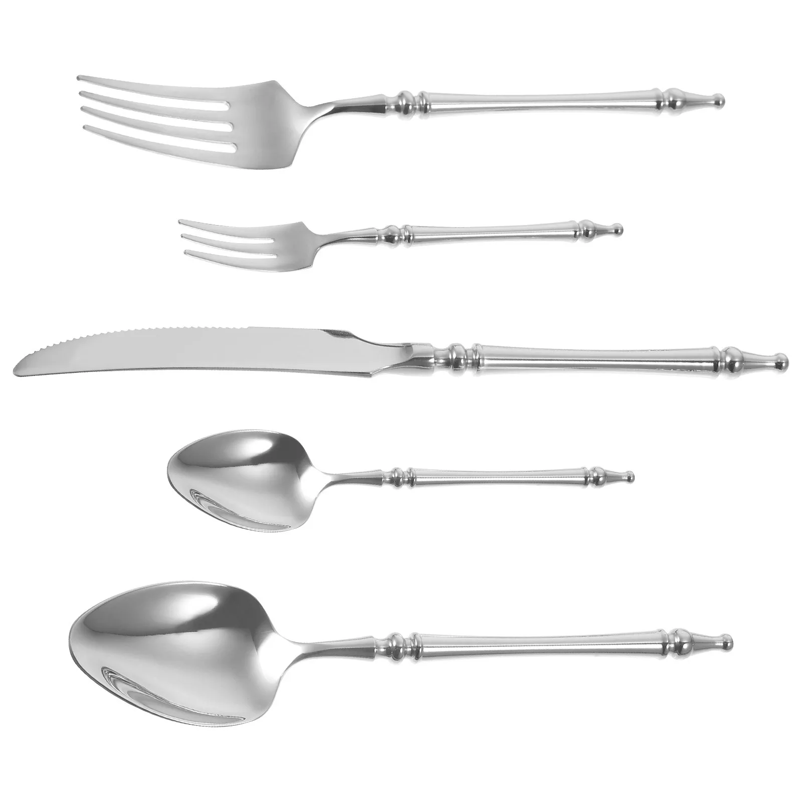 

1 set 1 Stainless Steel Cutlery Set Silverware Kit For Western Food Fork Spoon Cutter Portable Kitchen Supplies Reusable